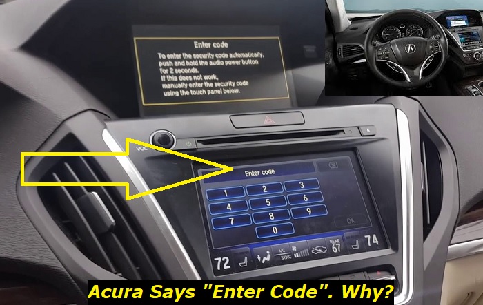 acura says enter code